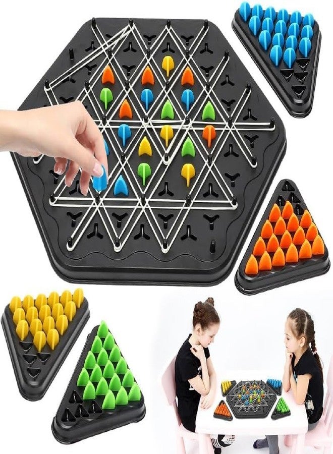 NIL JO Chain Triangle Chess Game Wooden Peg Solitaire Board - Classic Triangle Jump Game with 15 Pegs, Brain Teaser Strategy Puzzle for Kids & Adults, Educational Travel & Family Game - Image 1